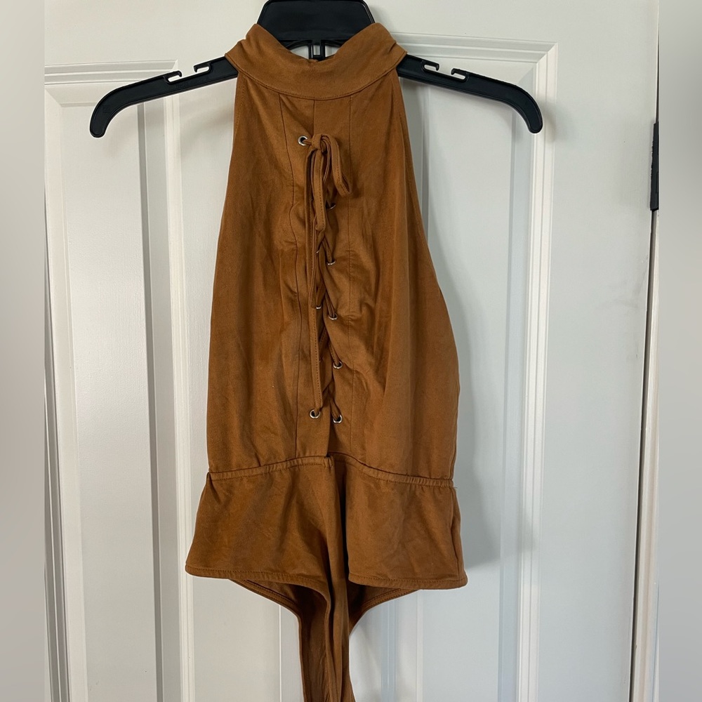 Suede bodysuit